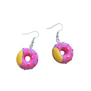 Fun Colorful Confetti Sprinkles Donut Drop Earrings